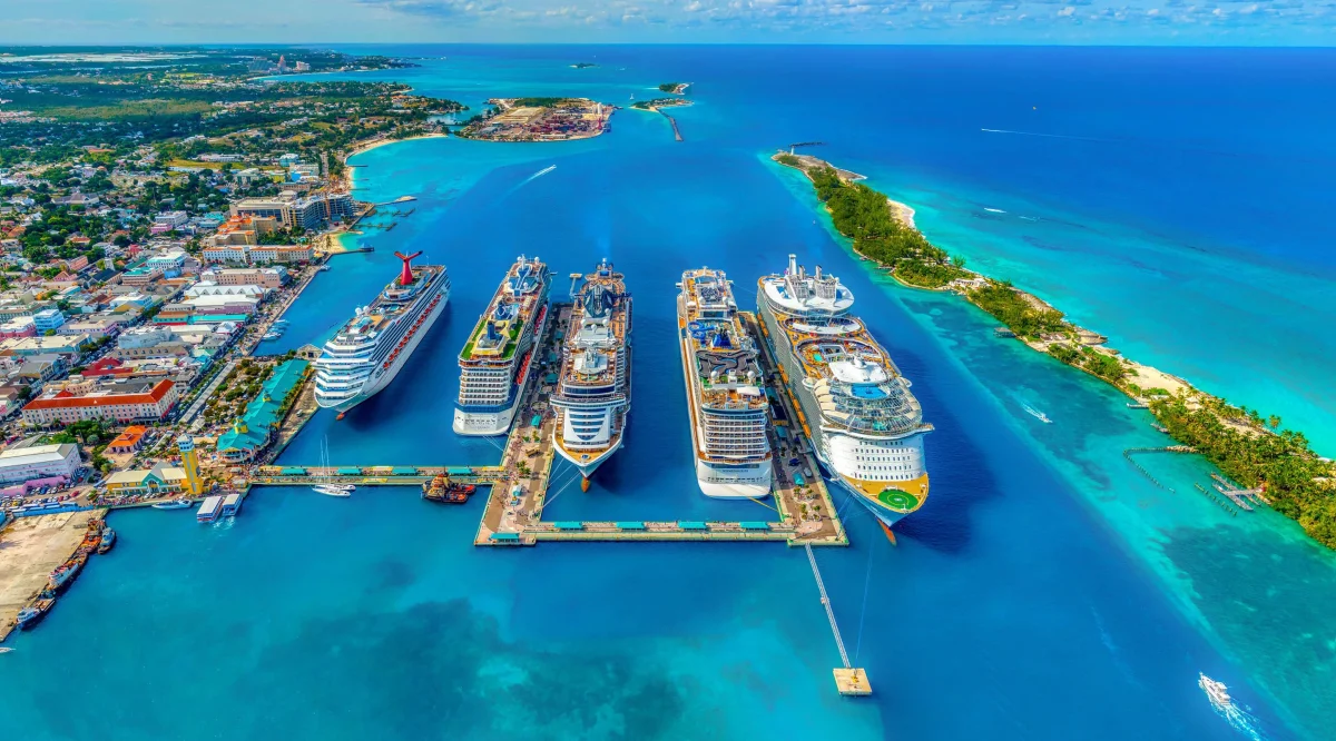 What the world's largest cruise liner looks like, with a water park, slides and swimming pools