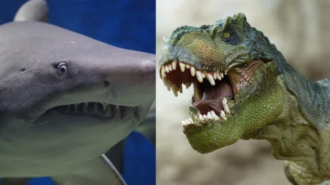 Scientists have figured out who would win in a fight between a giant prehistoric shark and a tyrannosaurus