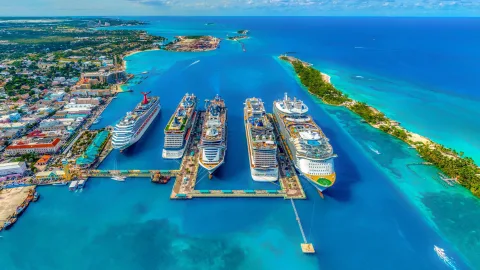 What the world's largest cruise liner looks like, with a water park, slides and swimming pools